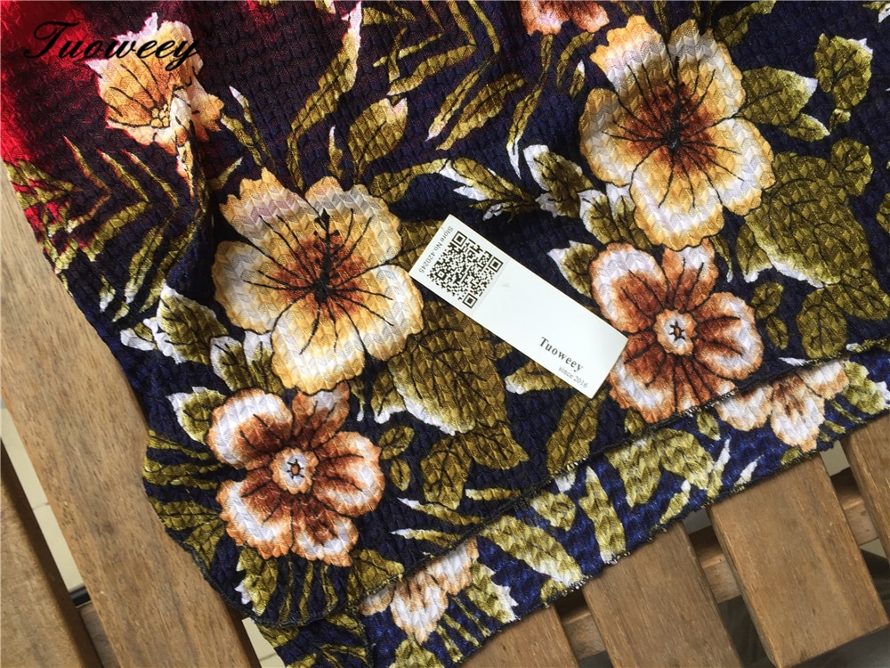 2019 New Arrival Fashion Summer Three Quarter Slim floral long Shirt Female Casual Slim Color Plus Size elegant Printed Blouse