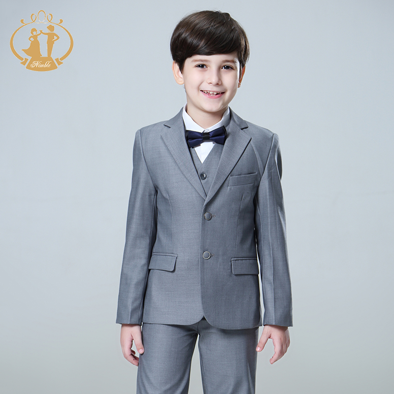 Nimble Suit for Boy Single Breasted Boys Suits for Weddings Costume Enfant Garcon Mariage Boys Blazer Jogging Garcon Grey