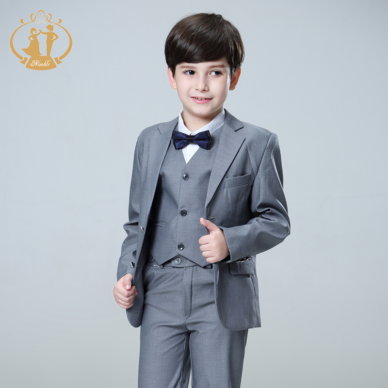 Nimble Suit for Boy Single Breasted Boys Suits for Weddings Costume Enfant Garcon Mariage Boys Blazer Jogging Garcon Grey