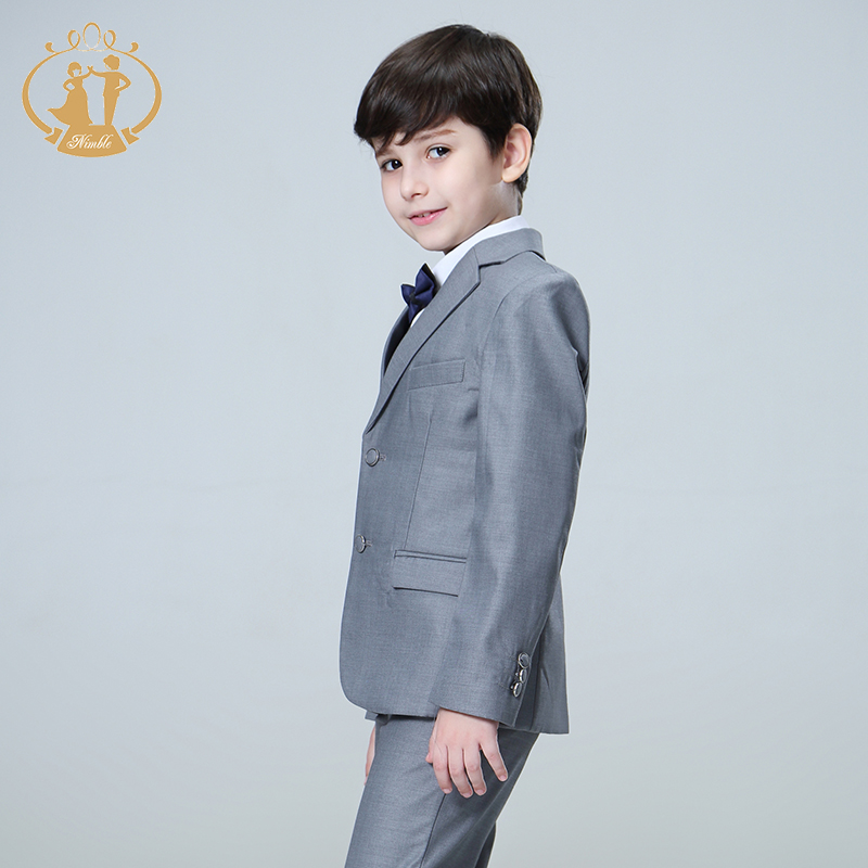 Nimble Suit for Boy Single Breasted Boys Suits for Weddings Costume Enfant Garcon Mariage Boys Blazer Jogging Garcon Grey