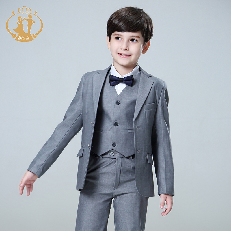 Nimble Suit for Boy Single Breasted Boys Suits for Weddings Costume Enfant Garcon Mariage Boys Blazer Jogging Garcon Grey