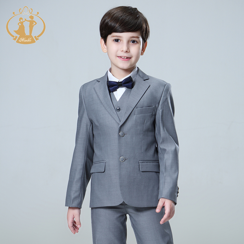 Nimble Suit for Boy Single Breasted Boys Suits for Weddings Costume Enfant Garcon Mariage Boys Blazer Jogging Garcon Grey