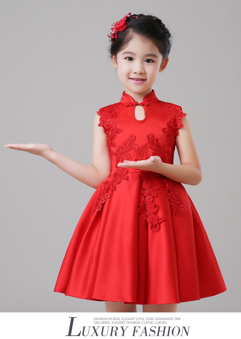2018 Spring New Girls Cheongsam Princess Dress Flower Girl Birthday Costumes Embroidered Flower Tutu Dress or With wrap 2pcs 2018 Spring New Girls Cheongsam Princess Dress Flower Girl Birthday Costumes Embroidered Flower Tutu Dress or With wrap 2pcs