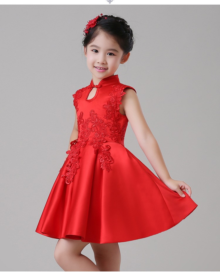 2018 Spring New Girls Cheongsam Princess Dress Flower Girl Birthday Costumes Embroidered Flower Tutu Dress or With wrap 2pcs 2018 Spring New Girls Cheongsam Princess Dress Flower Girl Birthday Costumes Embroidered Flower Tutu Dress or With wrap 2pcs