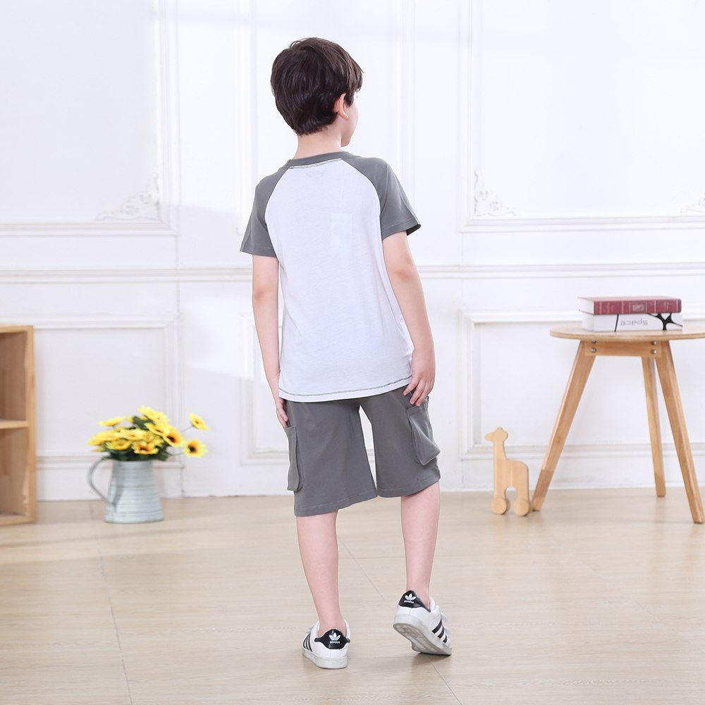 LeJin Children Boys Clothing Set Kids Clothes Kids Costume Suit Costumes for Boys Casual Wear Shorts for Summer in 100% Cotton