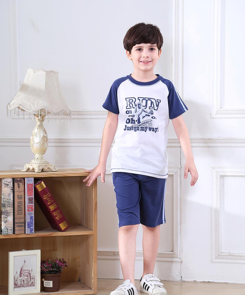 LeJin Children Boys Clothing Set Kids Clothes Kids Costume Suit Costumes for Boys Casual Wear Shorts for Summer in 100% Cotton