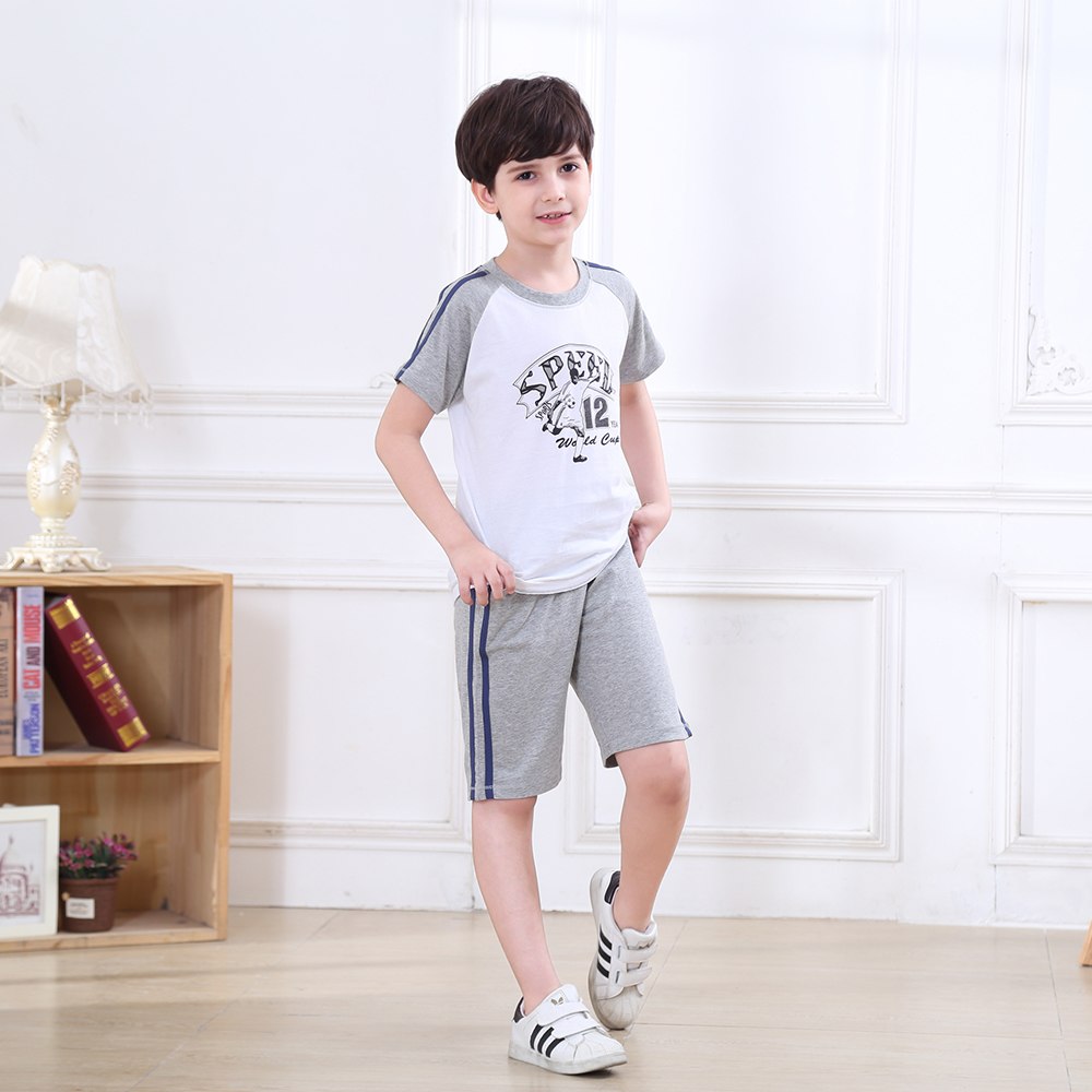 LeJin Children Boys Clothing Set Kids Clothes Kids Costume Suit Costumes for Boys Casual Wear Shorts for Summer in 100% Cotton