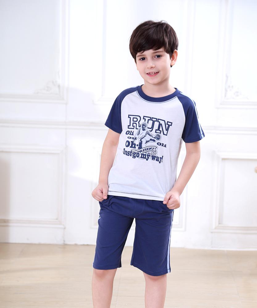 LeJin Children Boys Clothing Set Kids Clothes Kids Costume Suit Costumes for Boys Casual Wear Shorts for Summer in 100% Cotton