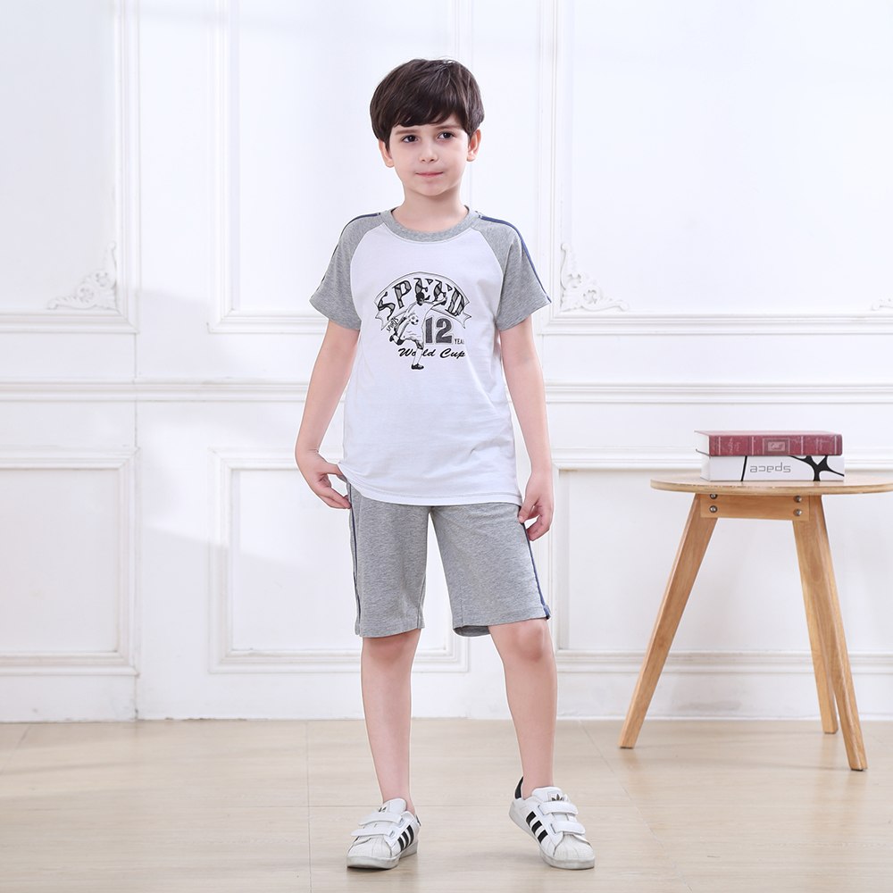 LeJin Children Boys Clothing Set Kids Clothes Kids Costume Suit Costumes for Boys Casual Wear Shorts for Summer in 100% Cotton