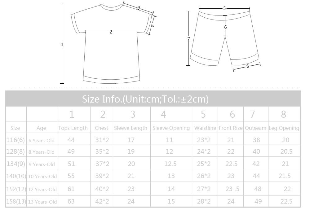 LeJin Children Boys Clothing Set Kids Clothes Kids Costume Suit Costumes for Boys Casual Wear Shorts for Summer in 100% Cotton