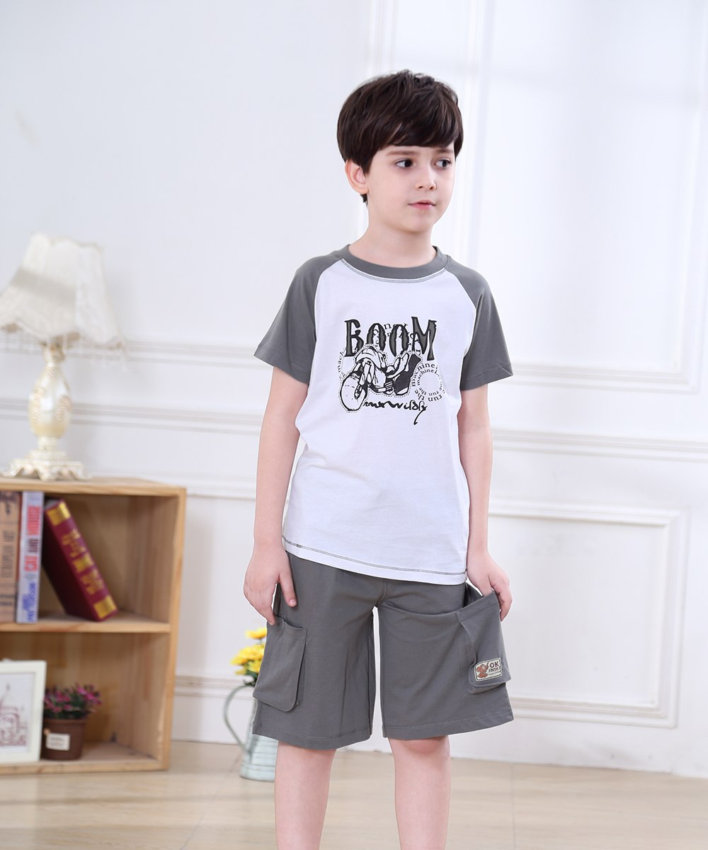 LeJin Children Boys Clothing Set Kids Clothes Kids Costume Suit Costumes for Boys Casual Wear Shorts for Summer in 100% Cotton