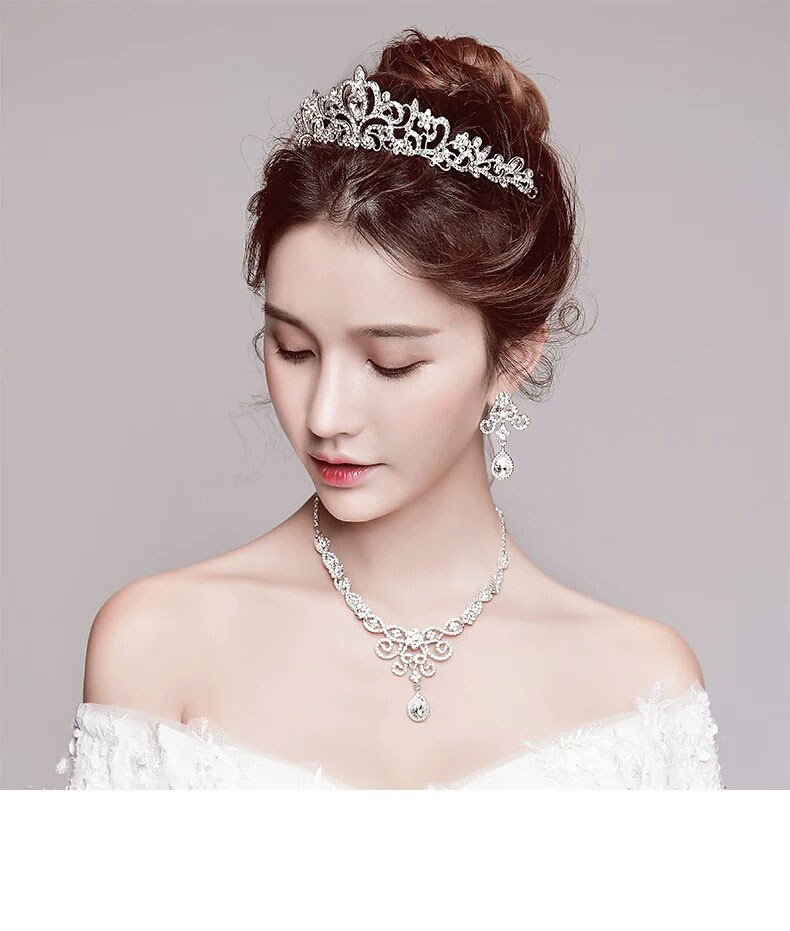 2018 Women Princess Crown Headband Crystal Rhinestone Tiara And Crowns Hair Band Jewelry Silver Bridal Hair Accessories Wedding