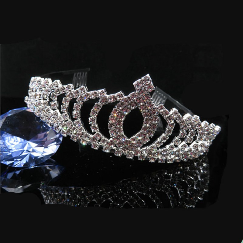 2018 Women Princess Crown Headband Crystal Rhinestone Tiara And Crowns Hair Band Jewelry Silver Bridal Hair Accessories Wedding