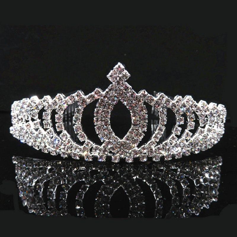 2018 Women Princess Crown Headband Crystal Rhinestone Tiara And Crowns Hair Band Jewelry Silver Bridal Hair Accessories Wedding