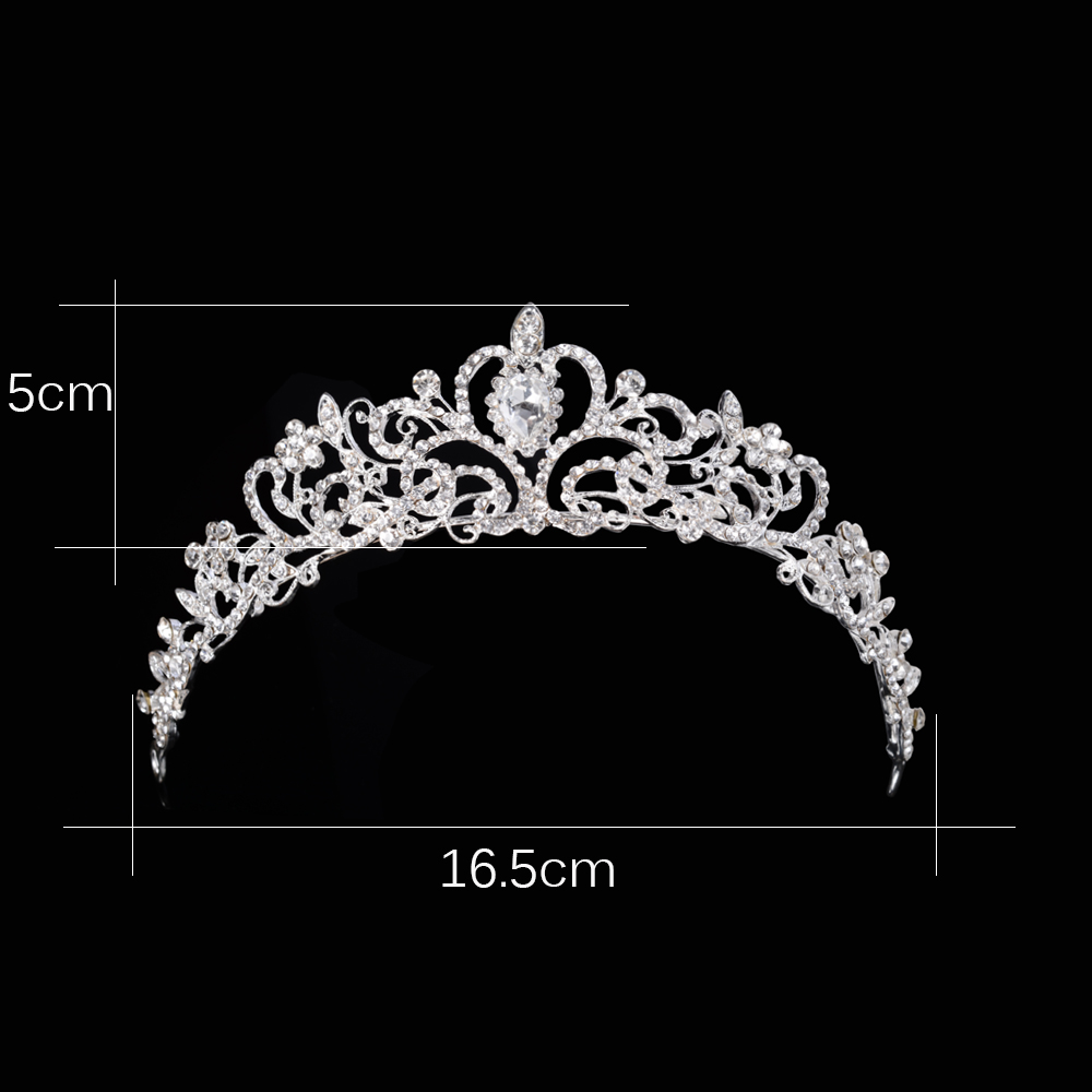 2018 Women Princess Crown Headband Crystal Rhinestone Tiara And Crowns Hair Band Jewelry Silver Bridal Hair Accessories Wedding