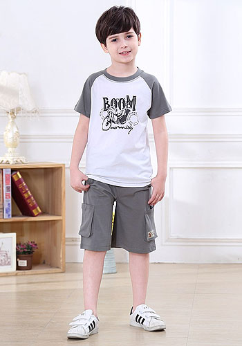 LeJin Children Boys Clothing Set Kids Clothes Kids Costume Suit Costumes for Boys Casual Wear Shorts for Summer in 100% Cotton