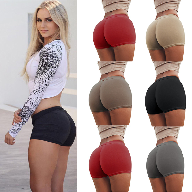Sexy Yoga Shorts Women Sports Wear Fitness Short Pants Skinny Female Push Up Gym Clothing Solid Color Elastic Breathable Flex Sexy Yoga Shorts Women Sports Wear Fitness Short Pants Skinny Female Push Up Gym Clothing Solid Color Elastic Breathable Flex