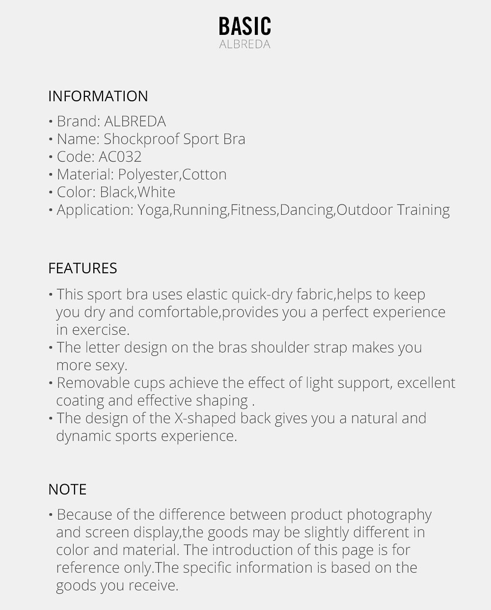 ALBREDA New Style Fitness Women Sports Bra Yoga Padded Crop Top Gym Workout Sexy bras Running Quick drying Vest Clothing Female ALBREDA New Style Fitness Women Sports Bra Yoga Padded Crop Top Gym Workout Sexy bras Running Quick drying Vest Clothing Female