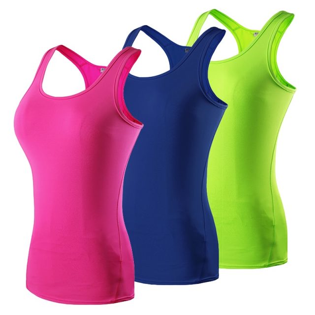 2019 Hot Yoga Shirt Sport Running Vest Women Compression Base Layer Dry Fit Vest Top With Fluorescence stripe GYM Clothing S-XXL