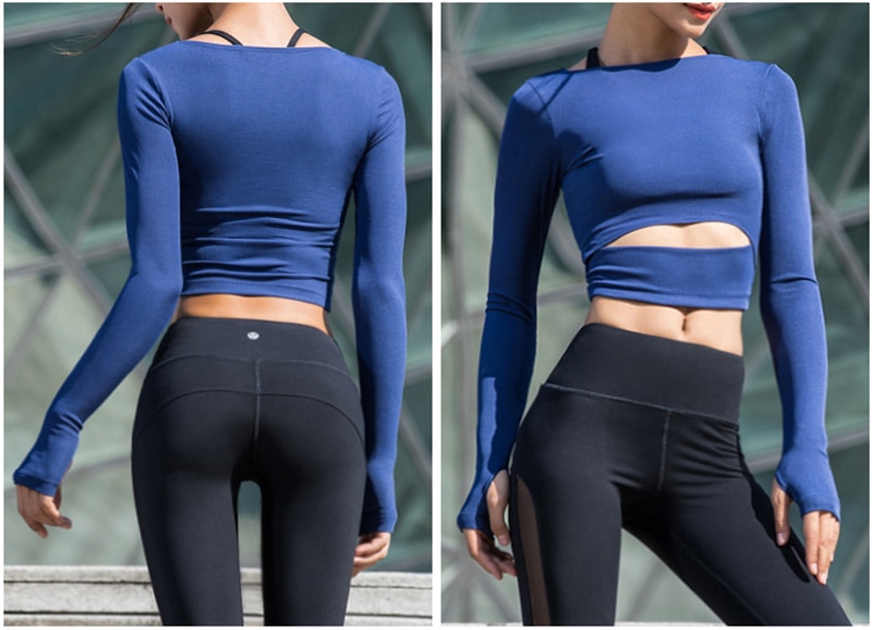 Women's Fitness Yoga Shirts Top Full Sleeve Top Shirts Back Sweatshirt Workout Tee Yoga Running Top Activewear Sports Clothing Women's Fitness Yoga Shirts Top Full Sleeve Top Shirts Back Sweatshirt Workout Tee Yoga Running Top Activewear Sports Clothing