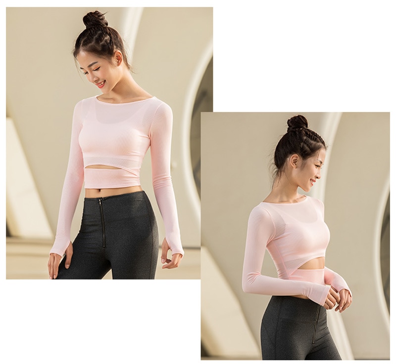 Women's Fitness Yoga Shirts Top Full Sleeve Top Shirts Back Sweatshirt Workout Tee Yoga Running Top Activewear Sports Clothing Women's Fitness Yoga Shirts Top Full Sleeve Top Shirts Back Sweatshirt Workout Tee Yoga Running Top Activewear Sports Clothing