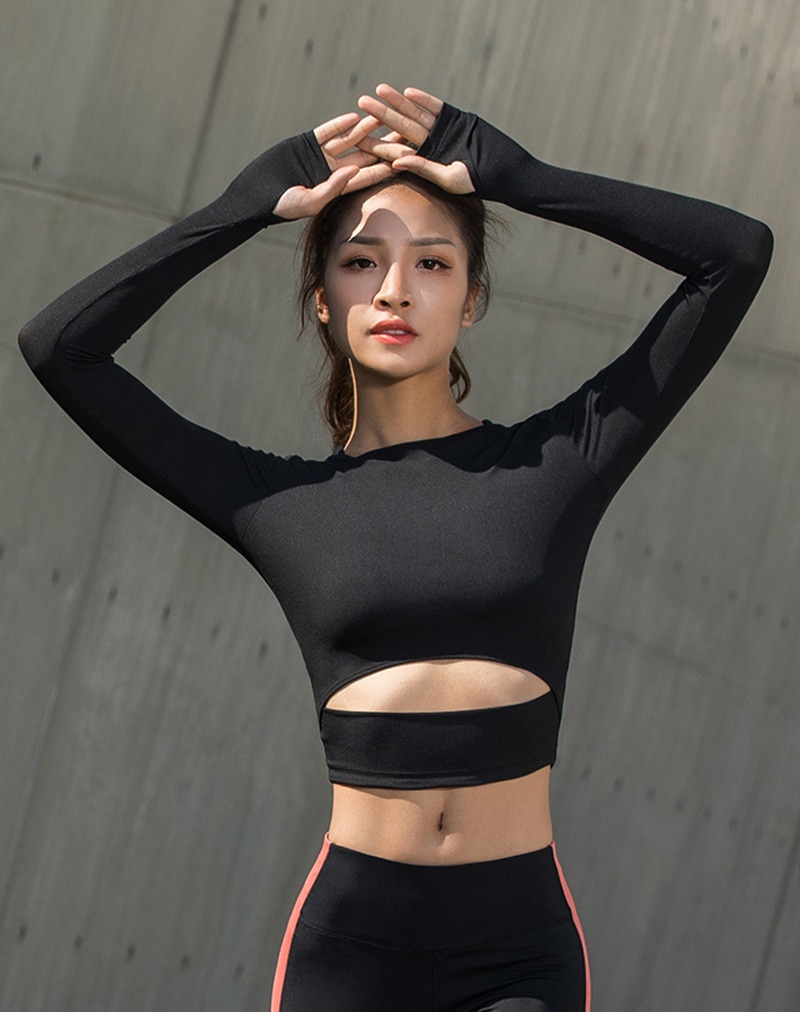 Women's Fitness Yoga Shirts Top Full Sleeve Top Shirts Back Sweatshirt Workout Tee Yoga Running Top Activewear Sports Clothing Women's Fitness Yoga Shirts Top Full Sleeve Top Shirts Back Sweatshirt Workout Tee Yoga Running Top Activewear Sports Clothing