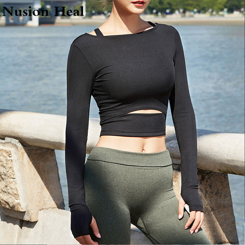 Women's Fitness Yoga Shirts Top Full Sleeve Top Shirts Back Sweatshirt Workout Tee Yoga Running Top Activewear Sports Clothing Women's Fitness Yoga Shirts Top Full Sleeve Top Shirts Back Sweatshirt Workout Tee Yoga Running Top Activewear Sports Clothing