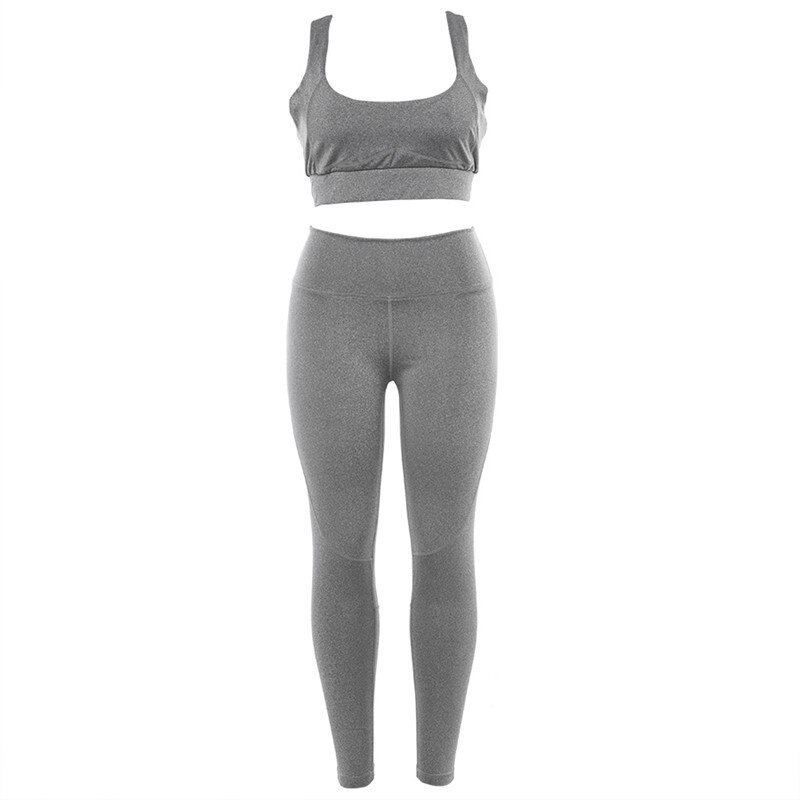 Z&P 2 Piece Set Women Yoga Set High Waist Tracksuit Clothes Sexy Crop Top Solid Fitness Set Patchwork Womens Gym Outfits