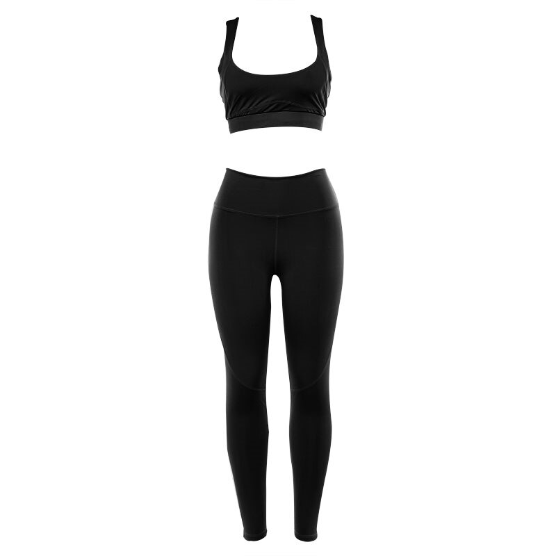 Z&P 2 Piece Set Women Yoga Set High Waist Tracksuit Clothes Sexy Crop Top Solid Fitness Set Patchwork Womens Gym Outfits