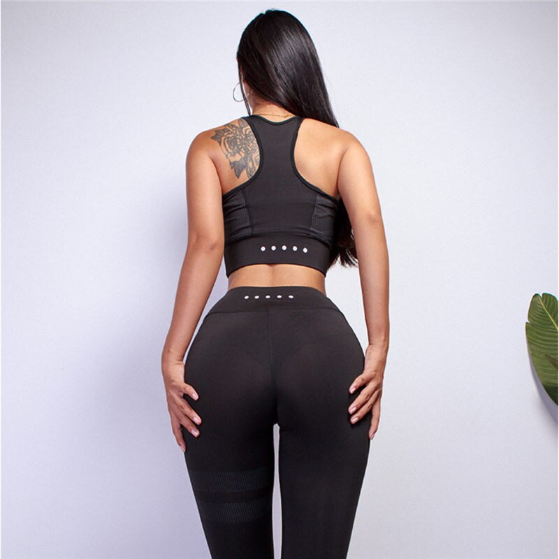 Z&P Gym Clothing Workout Clothes Women Yoga Set Woman Sportswear Fitness Suit Female Solid Leggings Sports Bra Sport Outfit