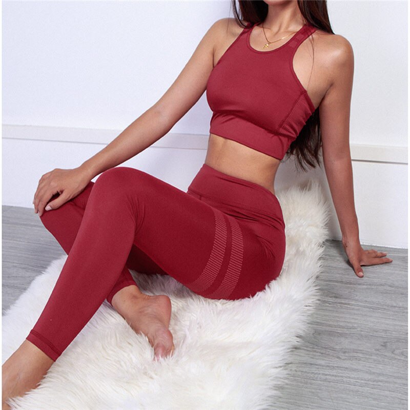 Z&P Gym Clothing Workout Clothes Women Yoga Set Woman Sportswear Fitness Suit Female Solid Leggings Sports Bra Sport Outfit