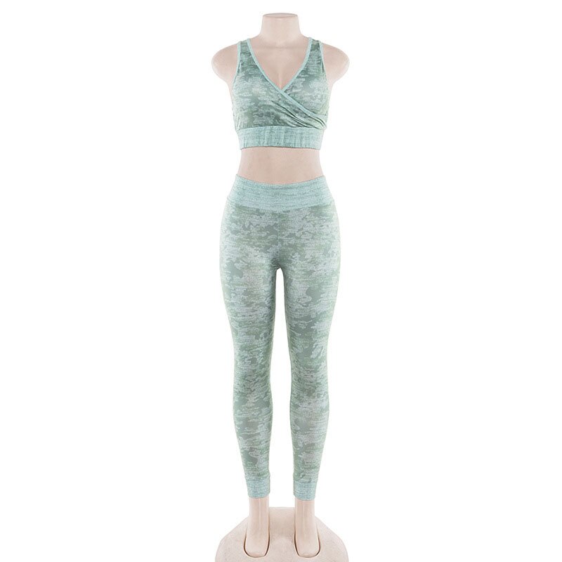 Camo Seamless Yoga Set Women Fitness Set Sportswear Women 2 Piece Yoga Suits Gym Clothing Fitness Clothing Yoga Wear Gym Set