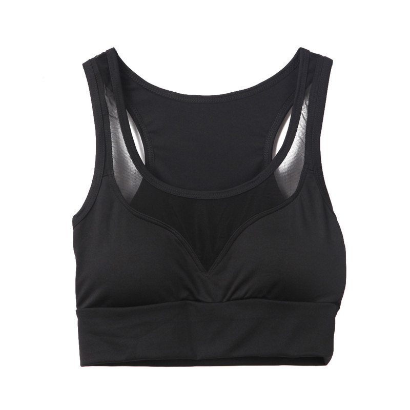 Hot Wholesale Women Mesh Patchwork Sports Bra Tank Tops Bodycon Slim Gym Sports Clothing Bustier Vest Crop Tops Bralette Blouses