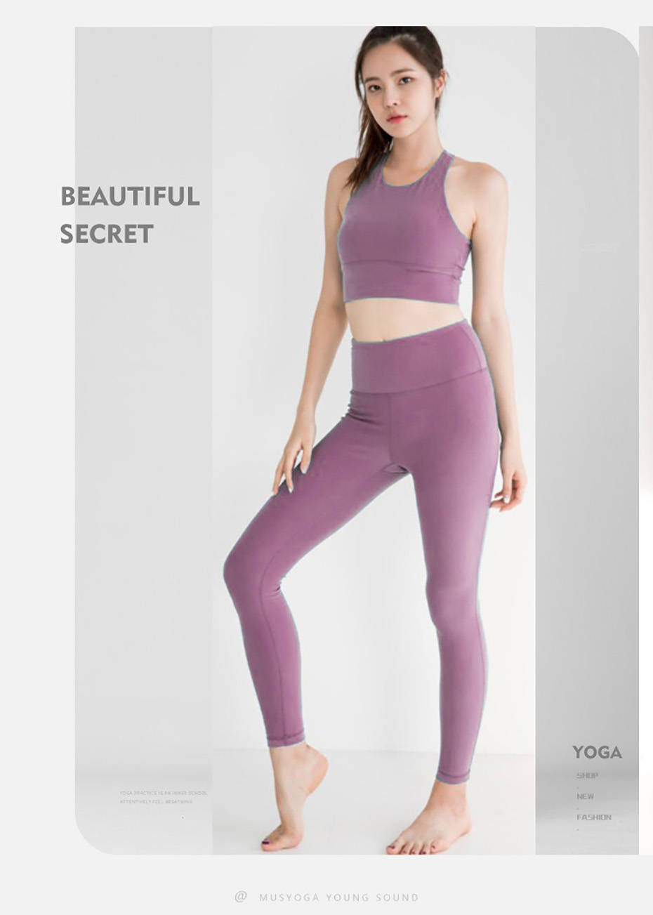 New Seamless Yoga Set Women Fitness Clothing Sportswear Woman Gym Leggings Padded Push-up Strappy Sports Bra 2 Pcs Sports Suits