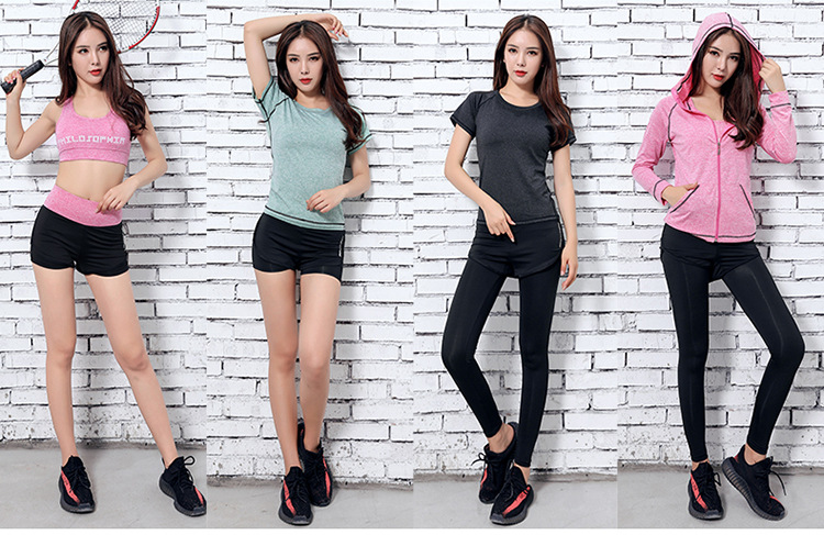 Womens Yoga Sets Five 5 Pieces Set Training Sports Sets Female Workout Clothes for Women Sportswear Gym Training Clothing S-3XL