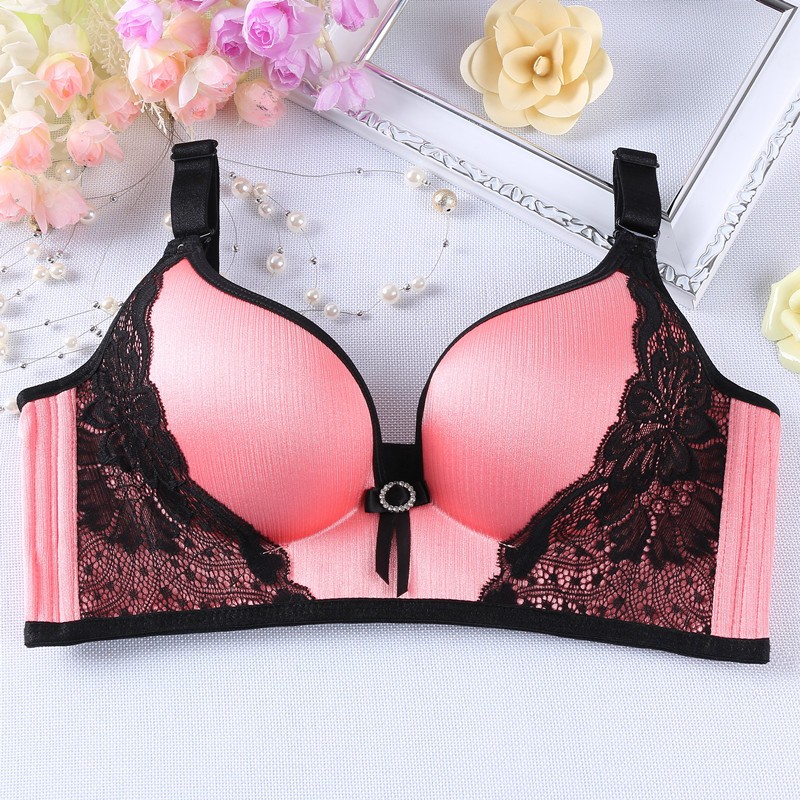 Top quality Fashion women girls' printing push up one-piece seamless 3/4 cup bras for women designer unique sexy ladies bras set