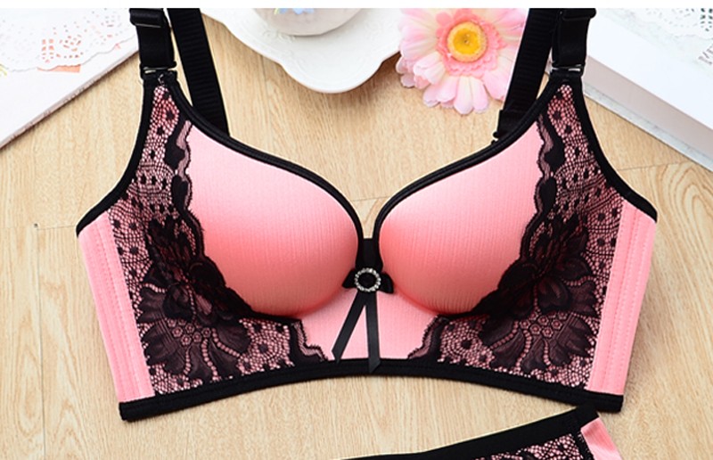 Top quality Fashion women girls' printing push up one-piece seamless 3/4 cup bras for women designer unique sexy ladies bras set