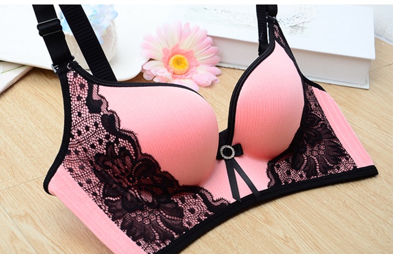 Top quality Fashion women girls' printing push up one-piece seamless 3/4 cup bras for women designer unique sexy ladies bras set