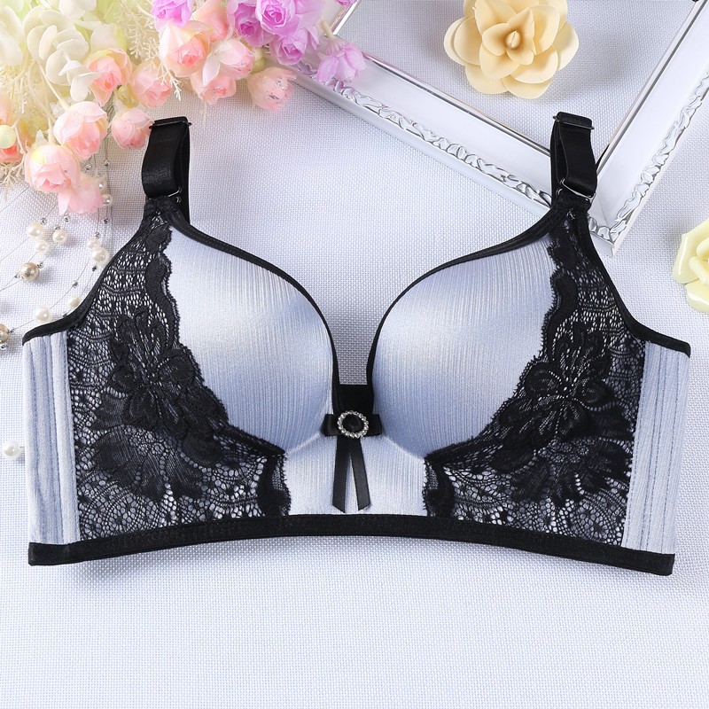 Top quality Fashion women girls' printing push up one-piece seamless 3/4 cup bras for women designer unique sexy ladies bras set