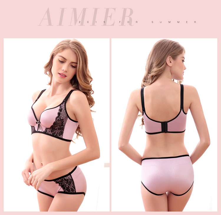 Top quality Fashion women girls' printing push up one-piece seamless 3/4 cup bras for women designer unique sexy ladies bras set