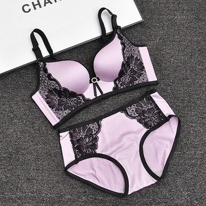 Top quality Fashion women girls' printing push up one-piece seamless 3/4 cup bras for women designer unique sexy ladies bras set