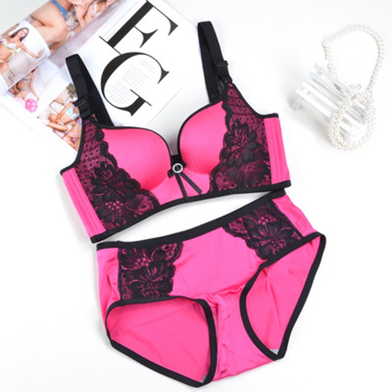 Top quality Fashion women girls' printing push up one-piece seamless 3/4 cup bras for women designer unique sexy ladies bras set