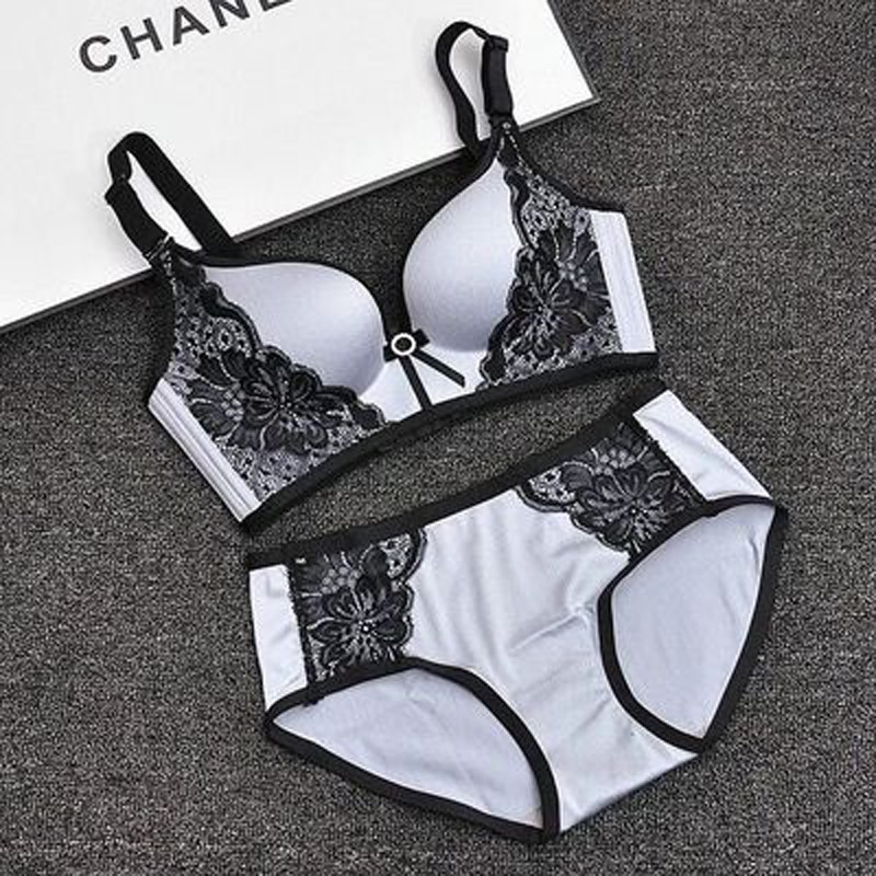 Top quality Fashion women girls' printing push up one-piece seamless 3/4 cup bras for women designer unique sexy ladies bras set