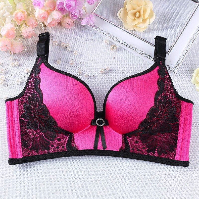 Top quality Fashion women girls' printing push up one-piece seamless 3/4 cup bras for women designer unique sexy ladies bras set