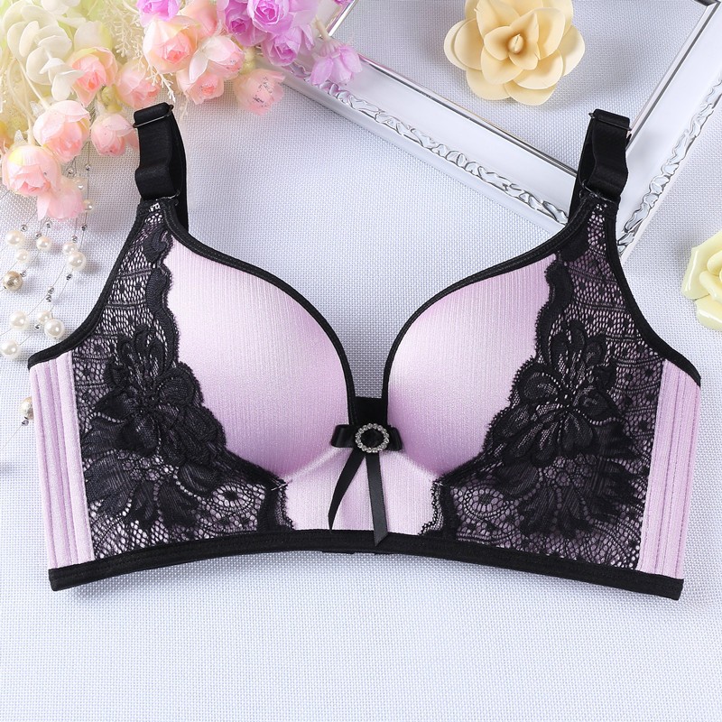 Top quality Fashion women girls' printing push up one-piece seamless 3/4 cup bras for women designer unique sexy ladies bras set