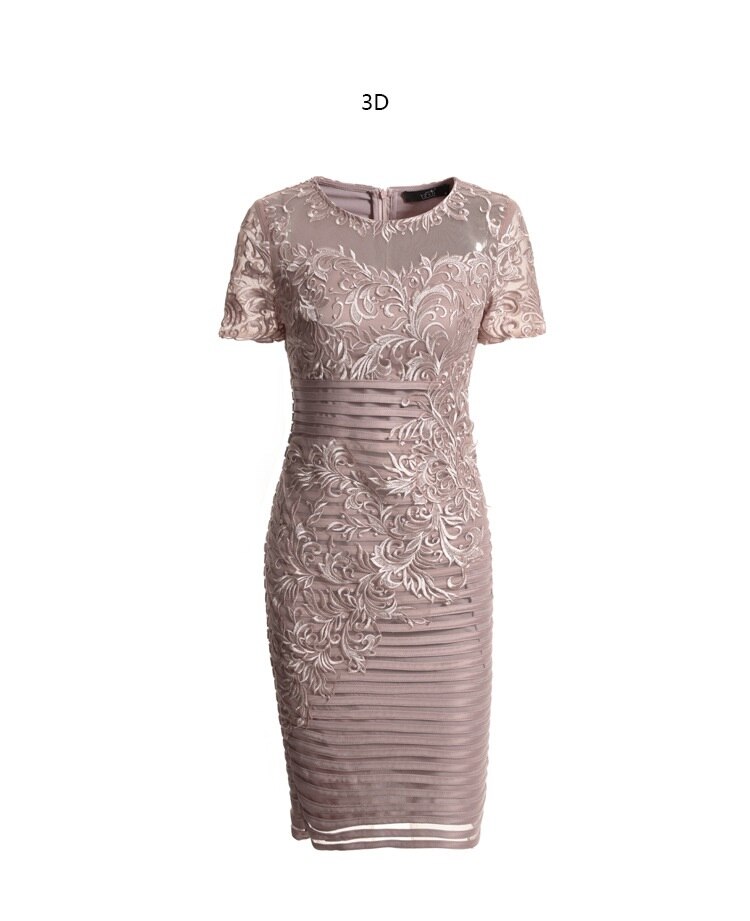 sexy office ladies dress 2018 new women Superior quality summer elegant Pencil Dress plus size O-Neck Embroidery Autumn dresses