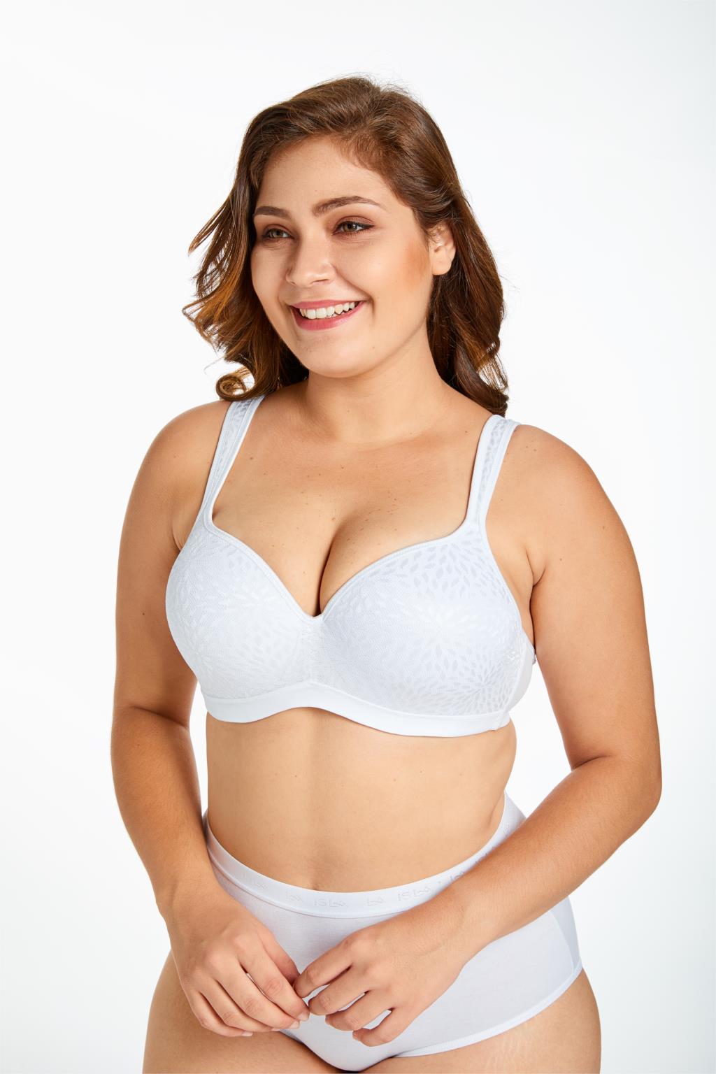 Women's Foam Contour Jacquard Full Cup Support Plus Size Underwire Bra