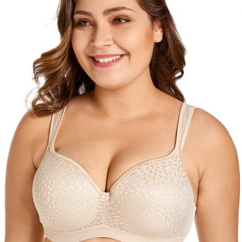 Women's Foam Contour Jacquard Full Cup Support Plus Size Underwire Bra