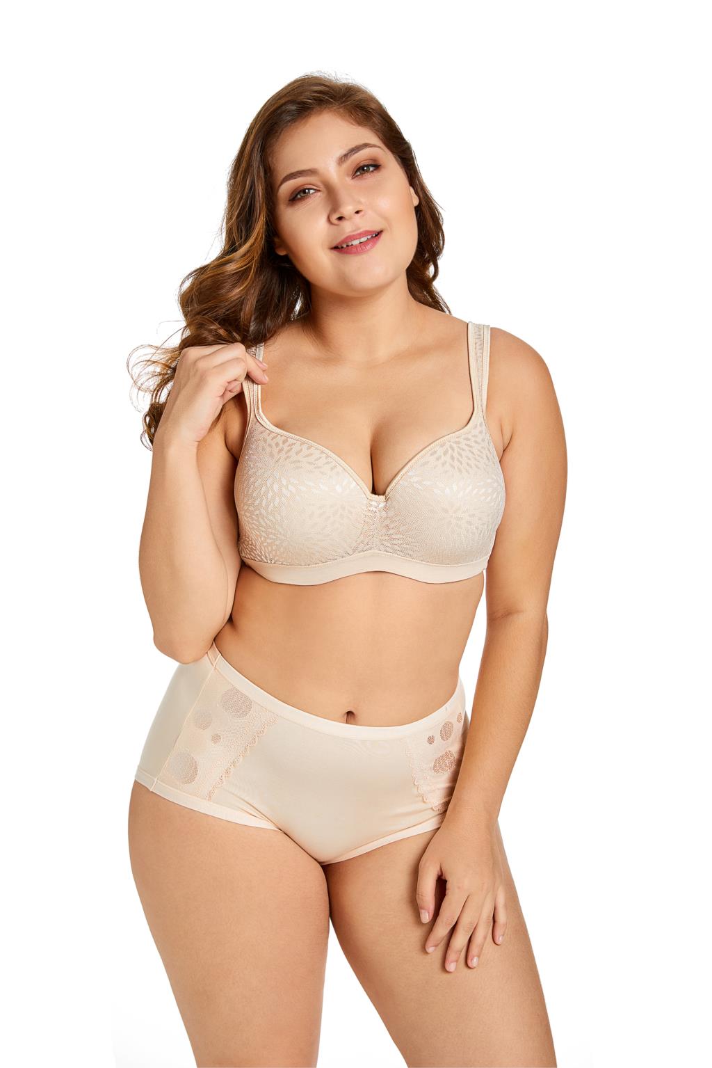 Women's Foam Contour Jacquard Full Cup Support Plus Size Underwire Bra