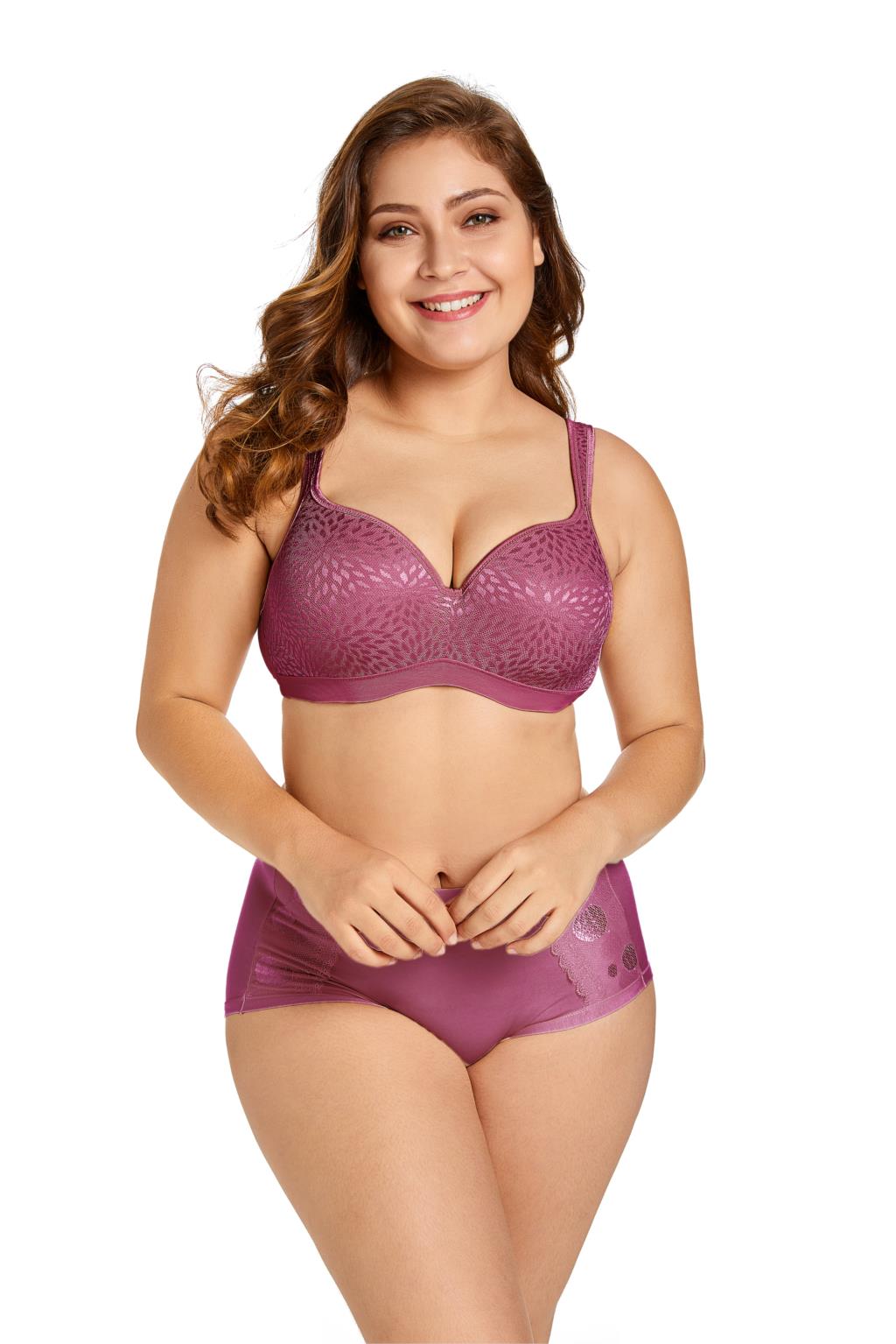 Women's Foam Contour Jacquard Full Cup Support Plus Size Underwire Bra